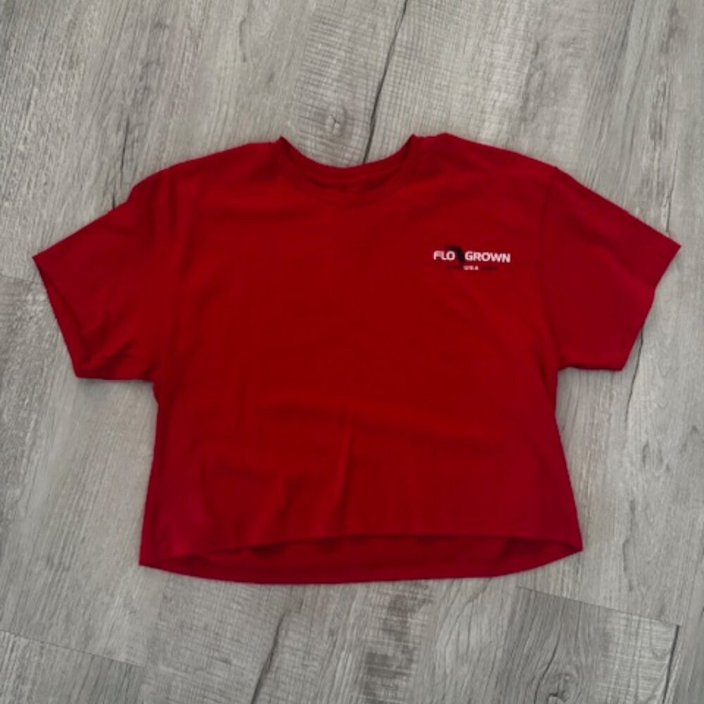 Ladies Flo Grown Crop Top - Red - Size Medium